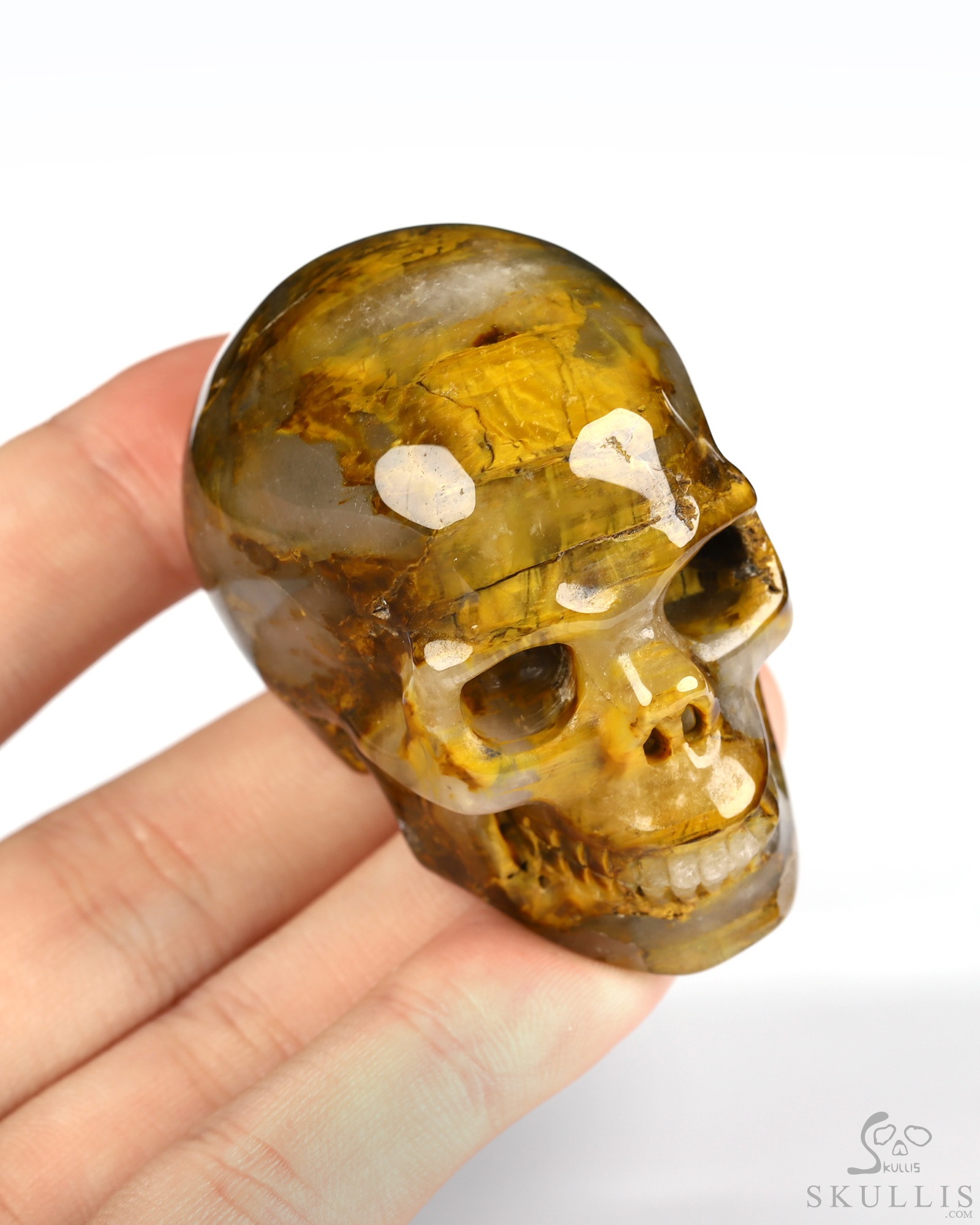 2.0" New Pietersite Hand Carved Crystal Skull, Realistic, Crystal Healing 2.0" New Pietersite Hand Carved Crystal Skull, Realistic, Crystal Healing