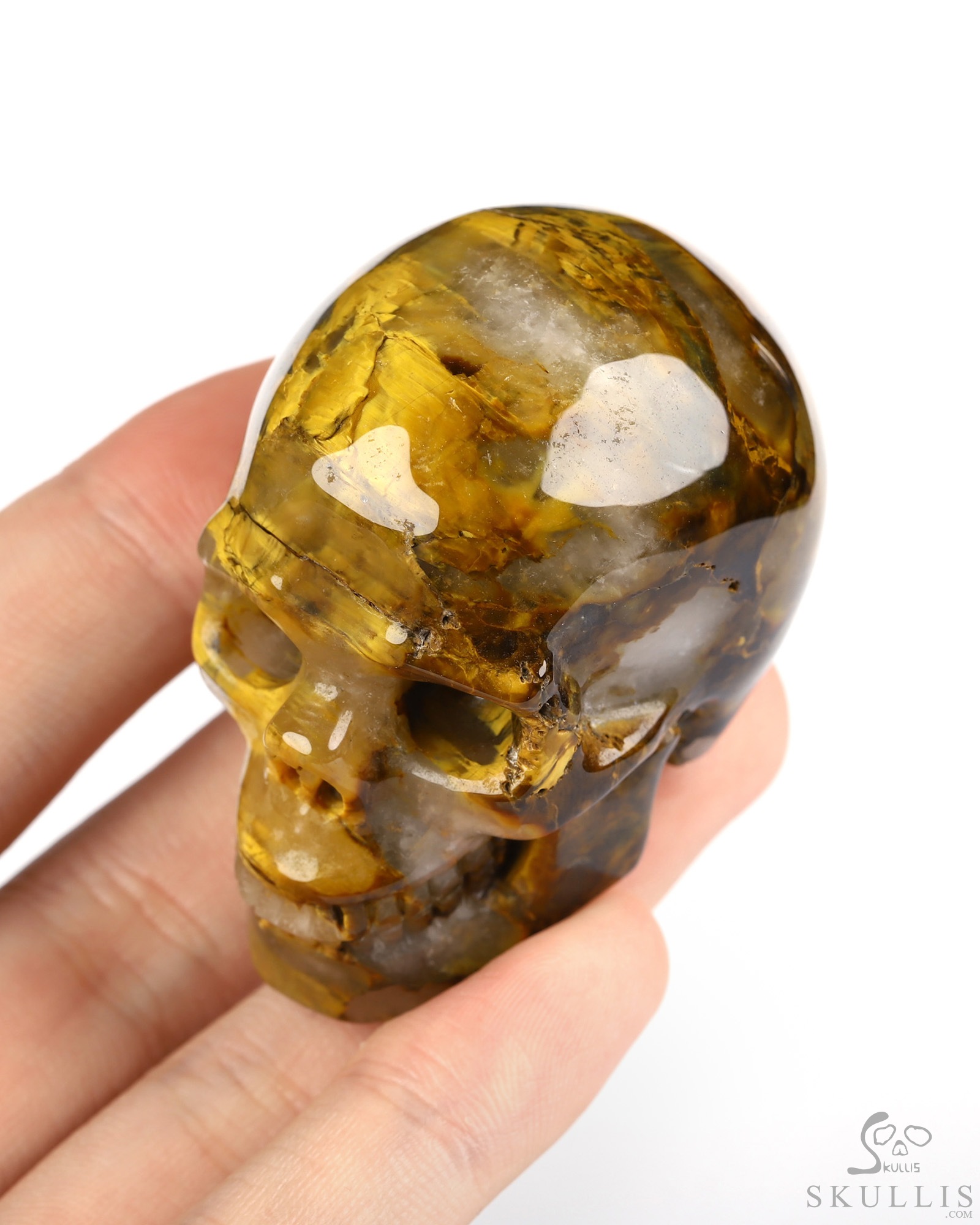 2.0" New Pietersite Hand Carved Crystal Skull, Realistic, Crystal Healing 2.0" New Pietersite Hand Carved Crystal Skull, Realistic, Crystal Healing