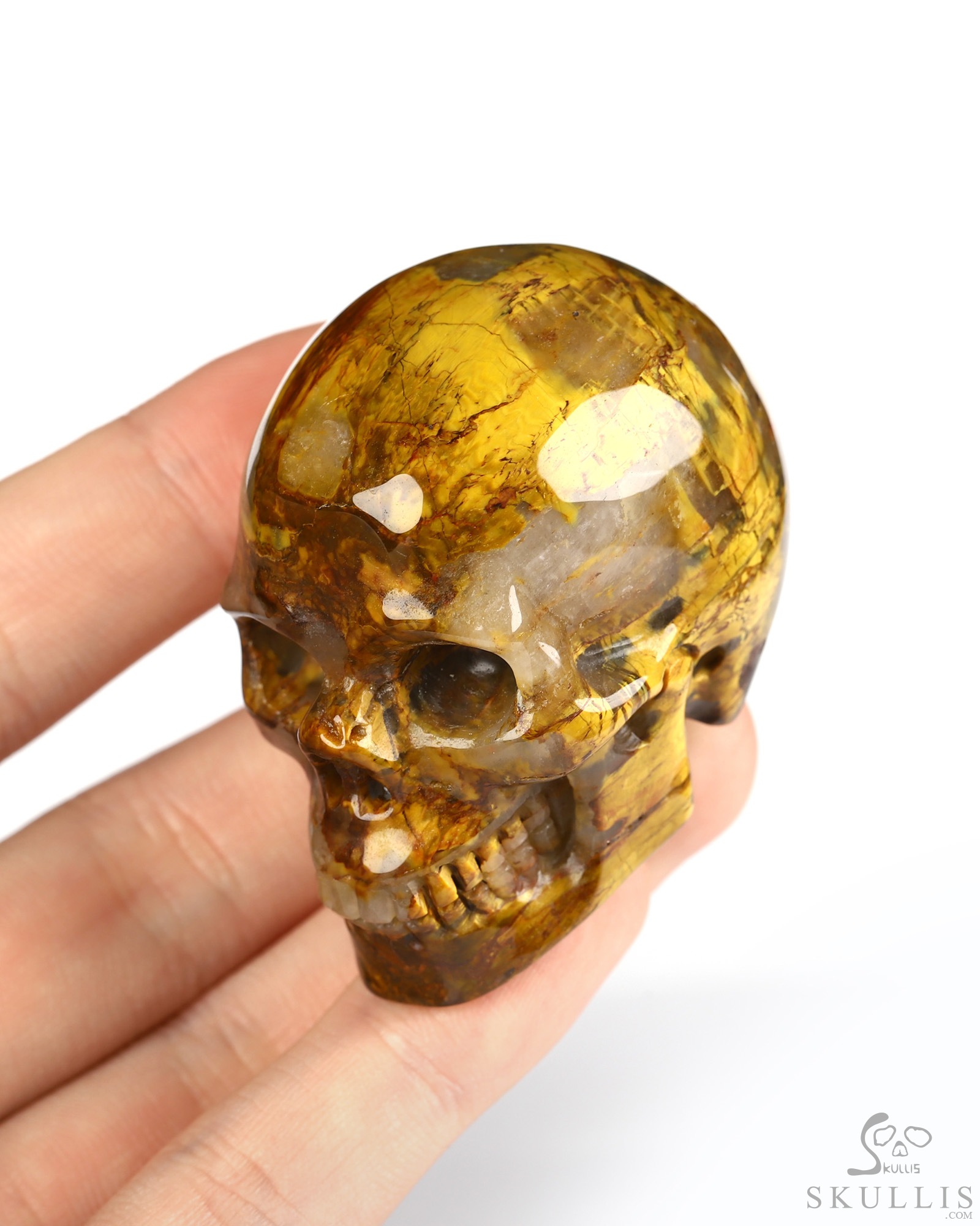 2.0" New Pietersite Hand Carved Crystal Skull, Realistic, Crystal Healing 2.0" New Pietersite Hand Carved Crystal Skull, Realistic, Crystal Healing