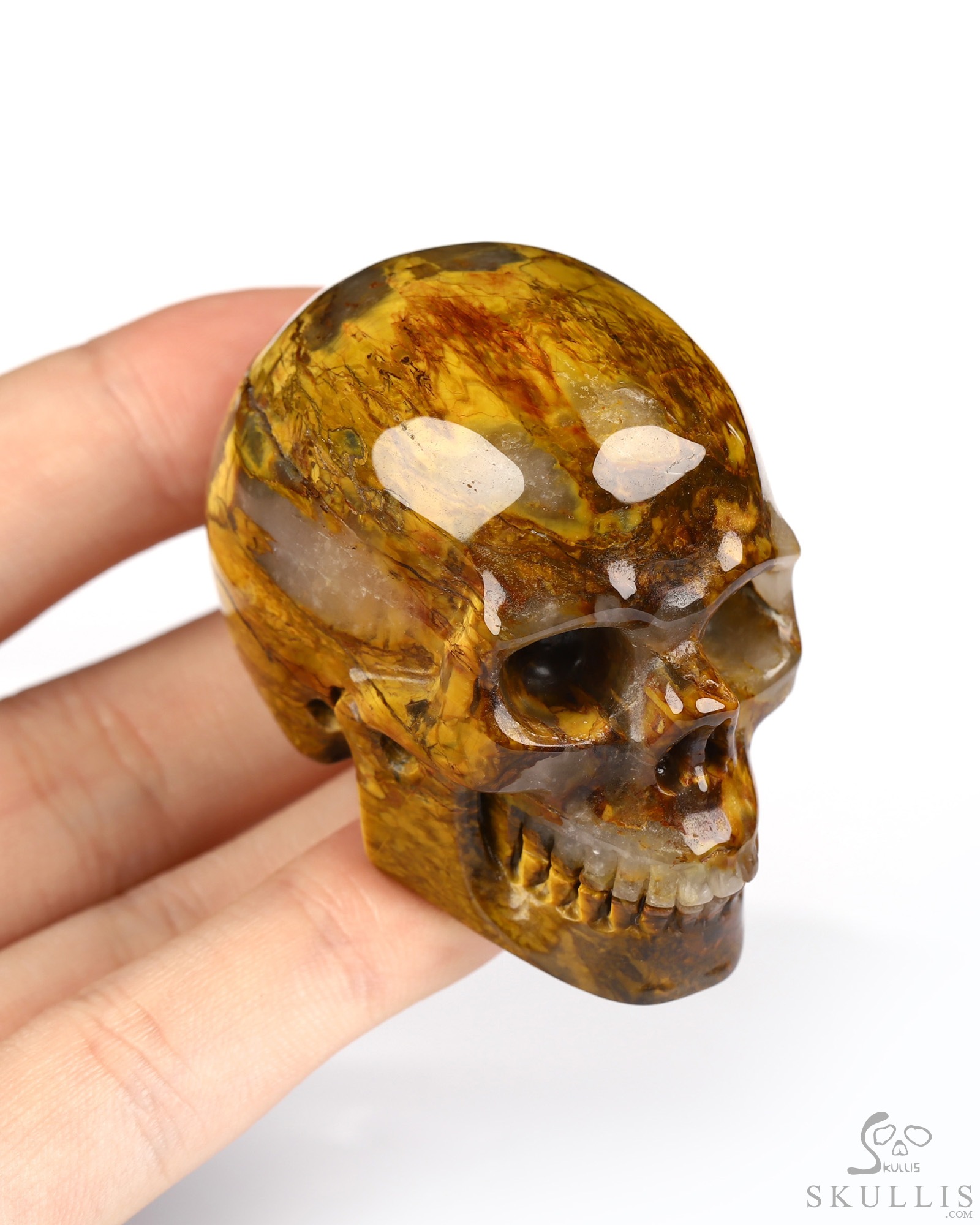 2.0" New Pietersite Hand Carved Crystal Skull, Realistic, Crystal Healing 2.0" New Pietersite Hand Carved Crystal Skull, Realistic, Crystal Healing