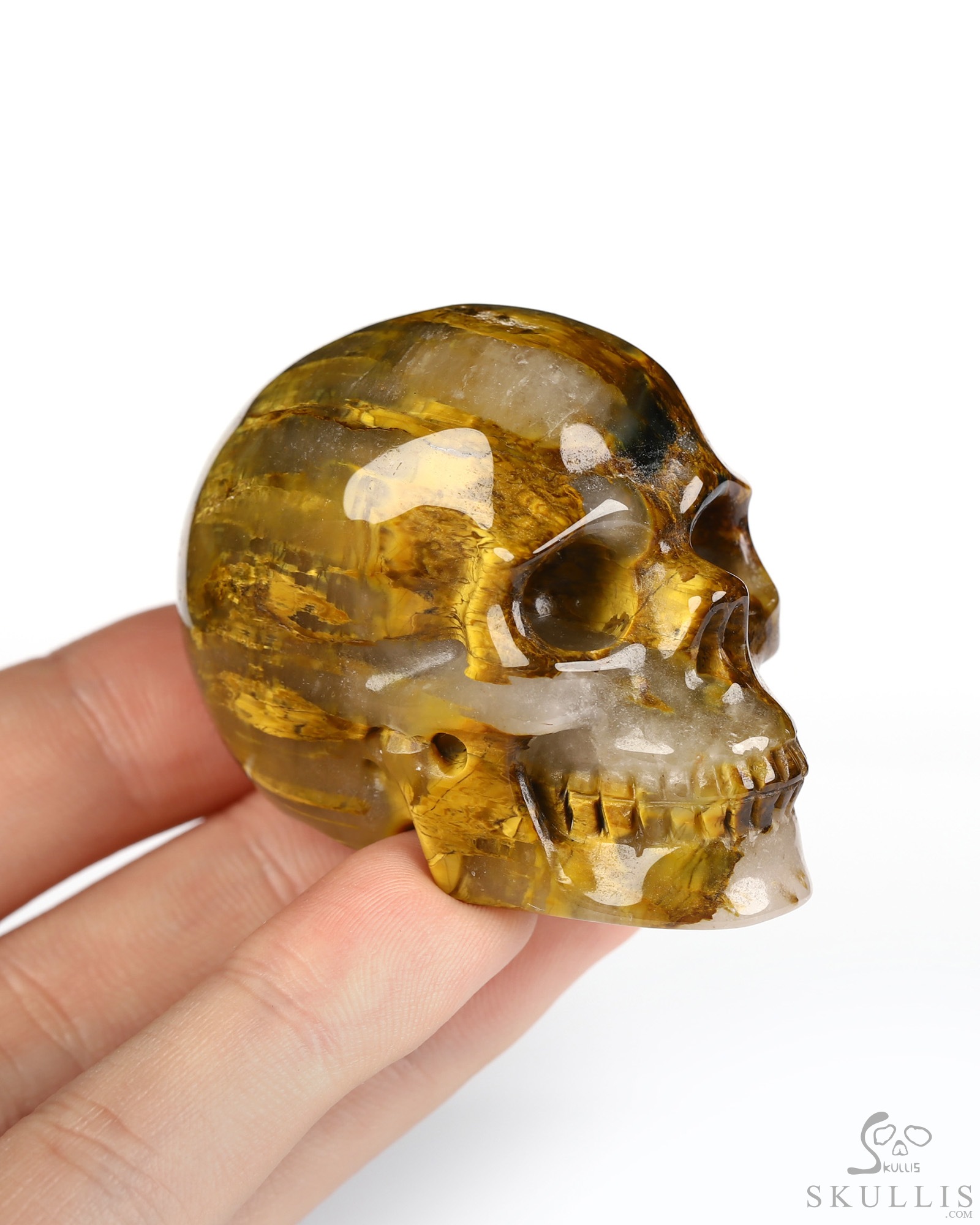 2.0" New Pietersite Hand Carved Crystal Skull, Realistic, Crystal Healing 2.0" New Pietersite Hand Carved Crystal Skull, Realistic, Crystal Healing