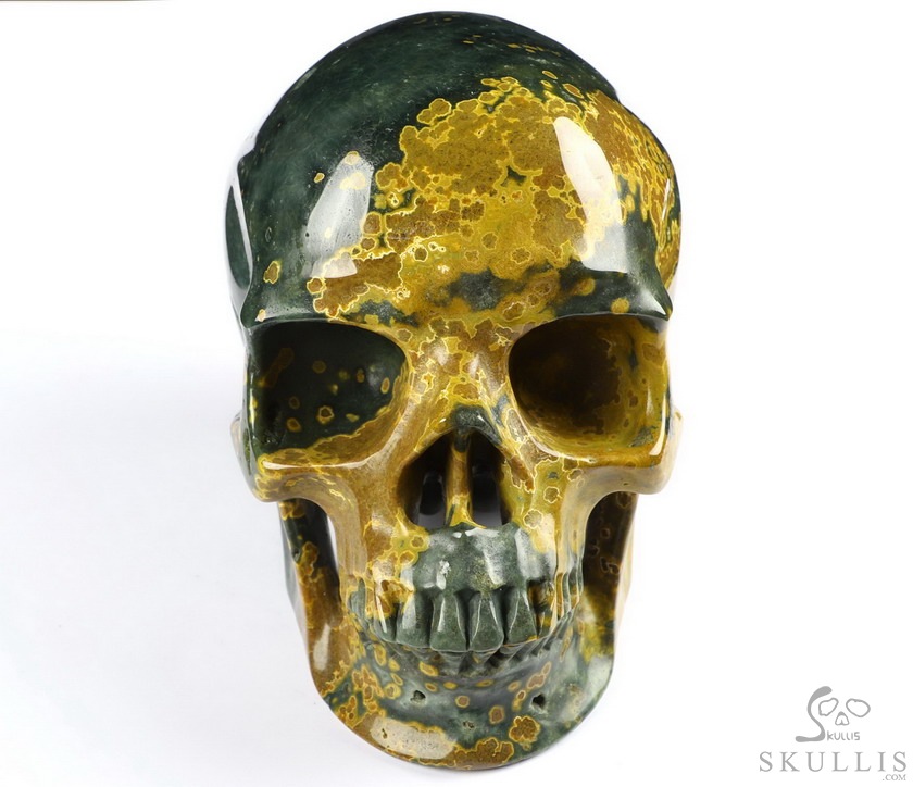 Lifesized 7.0" Ocean Jasper Carved Crystal Skull,Realistic, Crystal Healing Lifesized 7.0" Ocean Jasper Carved Crystal Skull,Realistic, Crystal Healing