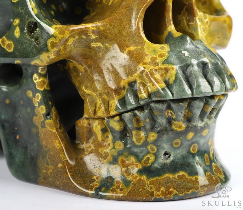 Lifesized 7.0" Ocean Jasper Carved Crystal Skull,Realistic, Crystal Healing Lifesized 7.0" Ocean Jasper Carved Crystal Skull,Realistic, Crystal Healing