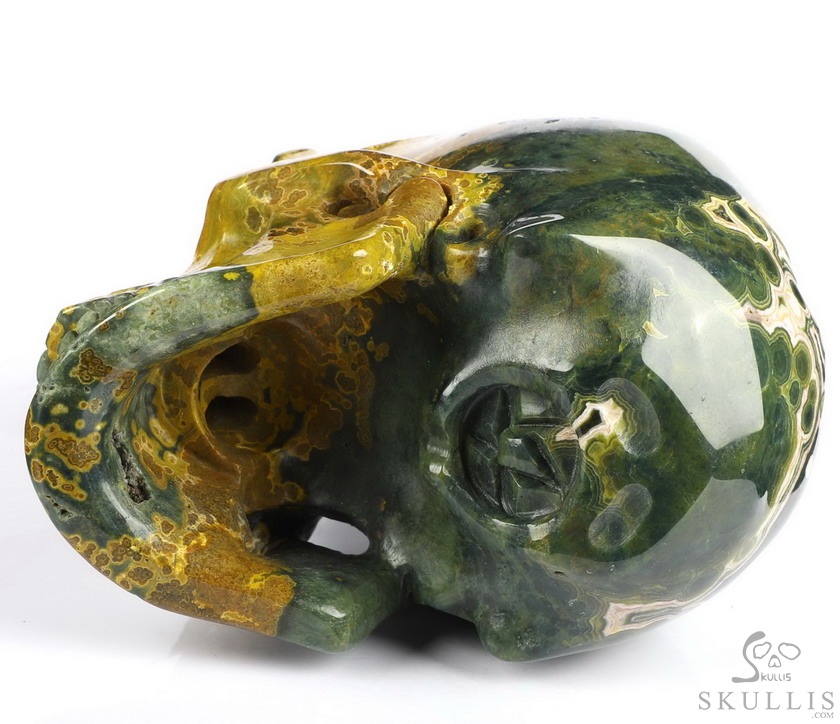 Lifesized 7.0" Ocean Jasper Carved Crystal Skull,Realistic, Crystal Healing Lifesized 7.0" Ocean Jasper Carved Crystal Skull,Realistic, Crystal Healing
