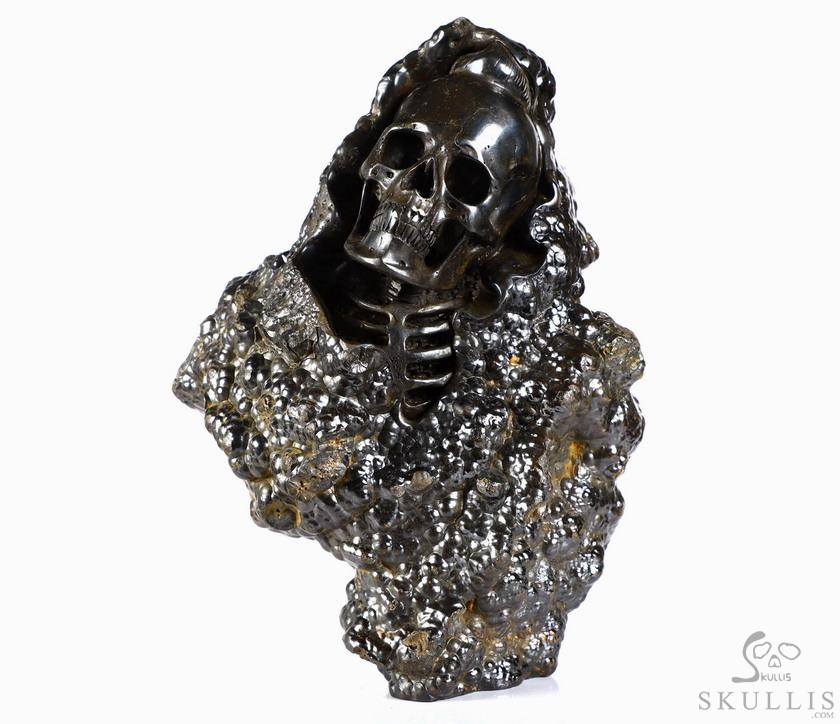 Original Design 7.2" Limonite Carved Crystal Skulls Sculpture, Realistic, Crystal Healing Original Design 7.2" Limonite Carved Crystal Skulls Sculpture, Realistic, Crystal Healing