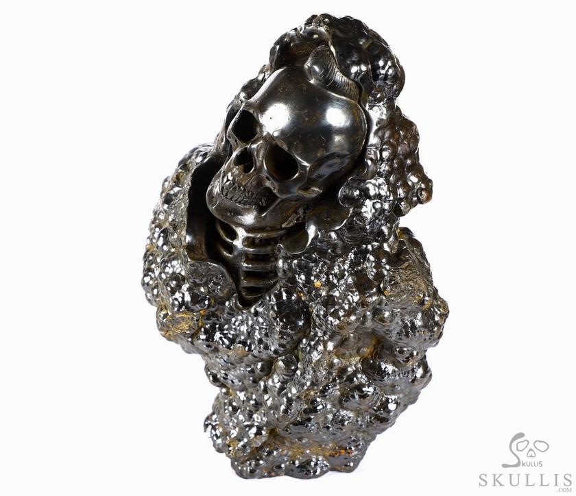 Original Design 7.2" Limonite Carved Crystal Skulls Sculpture, Realistic, Crystal Healing Original Design 7.2" Limonite Carved Crystal Skulls Sculpture, Realistic, Crystal Healing