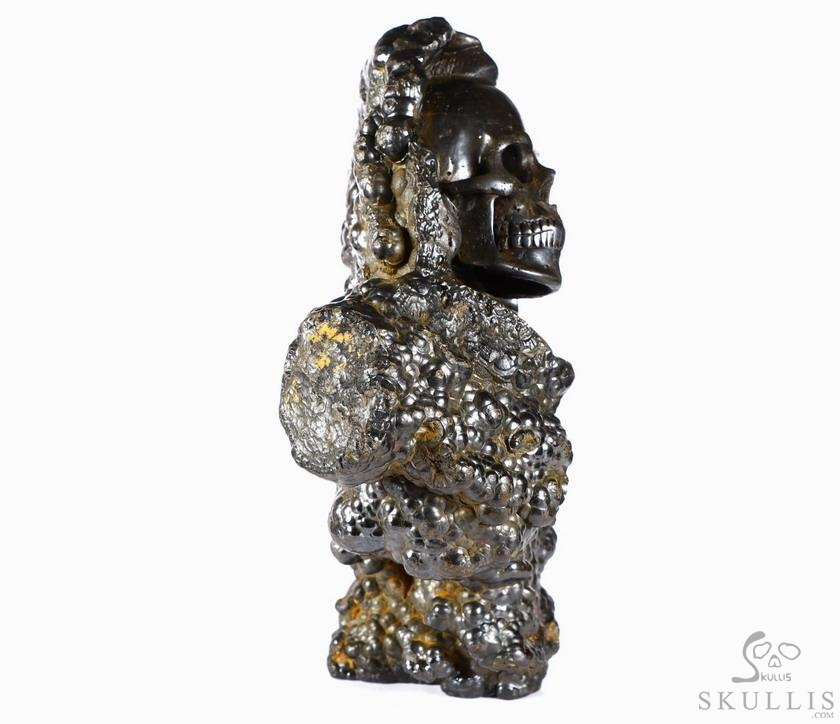 Original Design 7.2" Limonite Carved Crystal Skulls Sculpture, Realistic, Crystal Healing Original Design 7.2" Limonite Carved Crystal Skulls Sculpture, Realistic, Crystal Healing