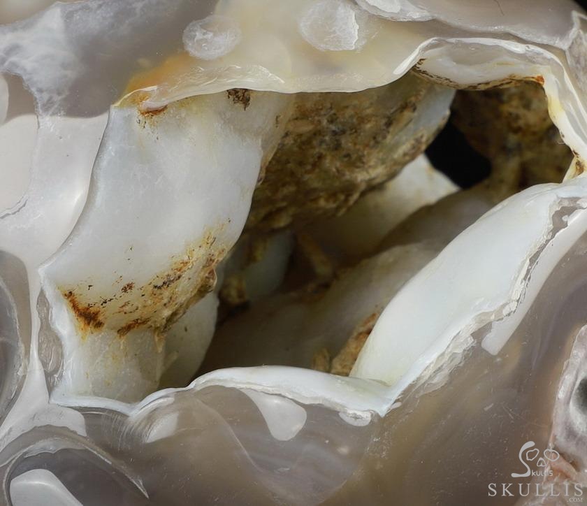 GEODE 5.0" Sakura Agate Carved Crystal Skull, Realistic, Crystal Healing GEODE 5.0" Sakura Agate Carved Crystal Skull, Realistic, Crystal Healing