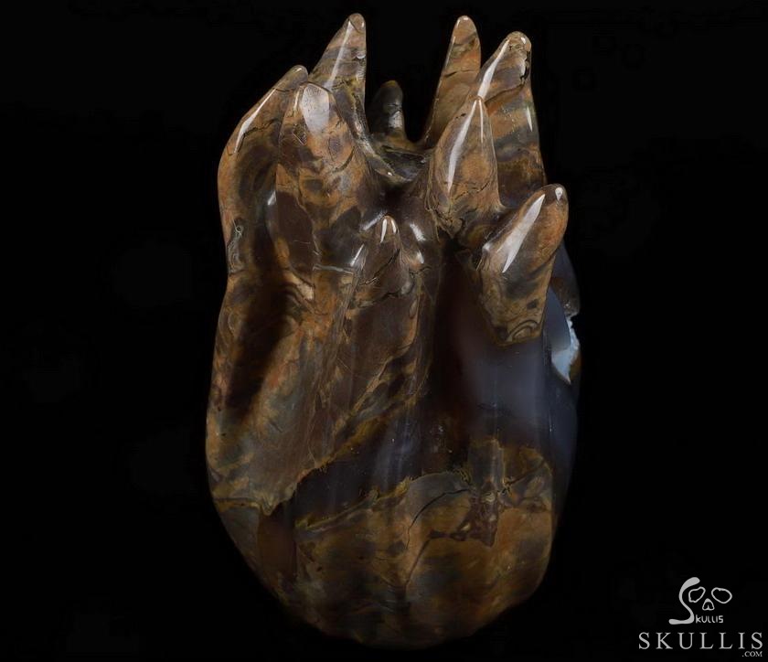 New Design 5.7" Dinosaur Egg Agate Carved Crystal Flaming Skull, Realistic, Crystal Healing New Design 5.7" Dinosaur Egg Agate Carved Crystal Flaming Skull, Realistic, Crystal Healing
