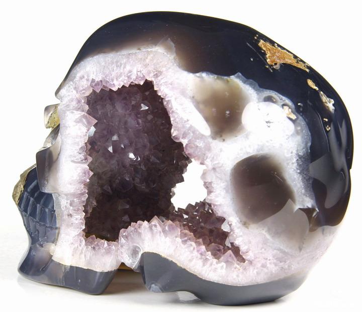 GIANT 7.3" Agate Carved Crystal Skull Geode, Realistic GIANT 7.3" Agate Carved Crystal Skull Geode, Realistic