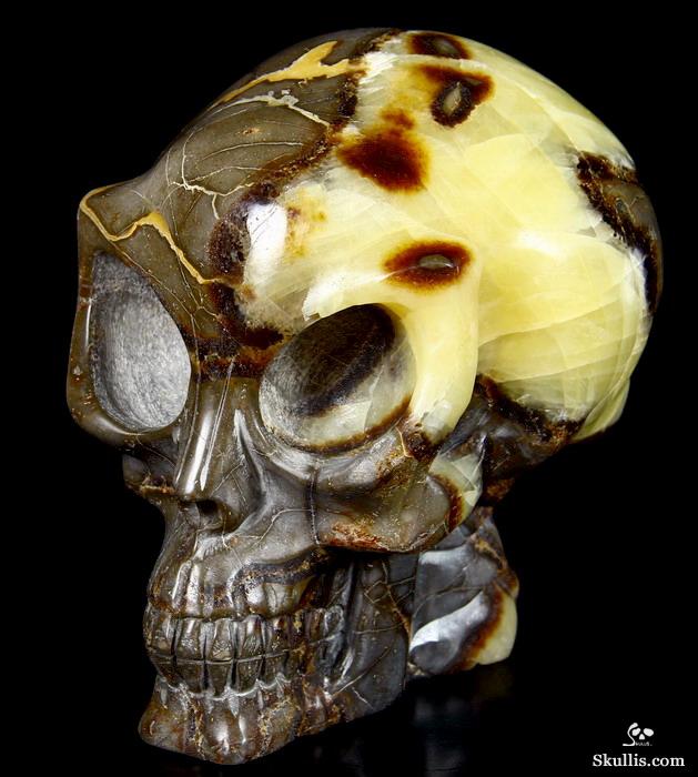 Huge 5.3" Dragon Septarian Stone Carved Crystal Alien Skull Huge 5.3" Dragon Septarian Stone Carved Crystal Alien Skull