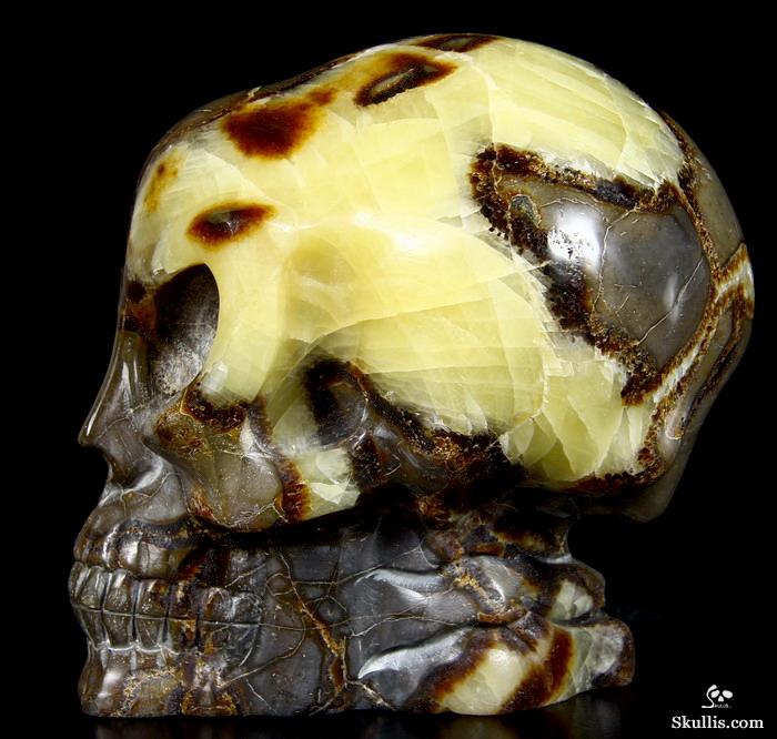 Huge 5.3" Dragon Septarian Stone Carved Crystal Alien Skull Huge 5.3" Dragon Septarian Stone Carved Crystal Alien Skull