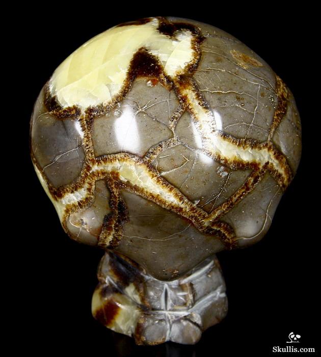 Huge 5.3" Dragon Septarian Stone Carved Crystal Alien Skull Huge 5.3" Dragon Septarian Stone Carved Crystal Alien Skull