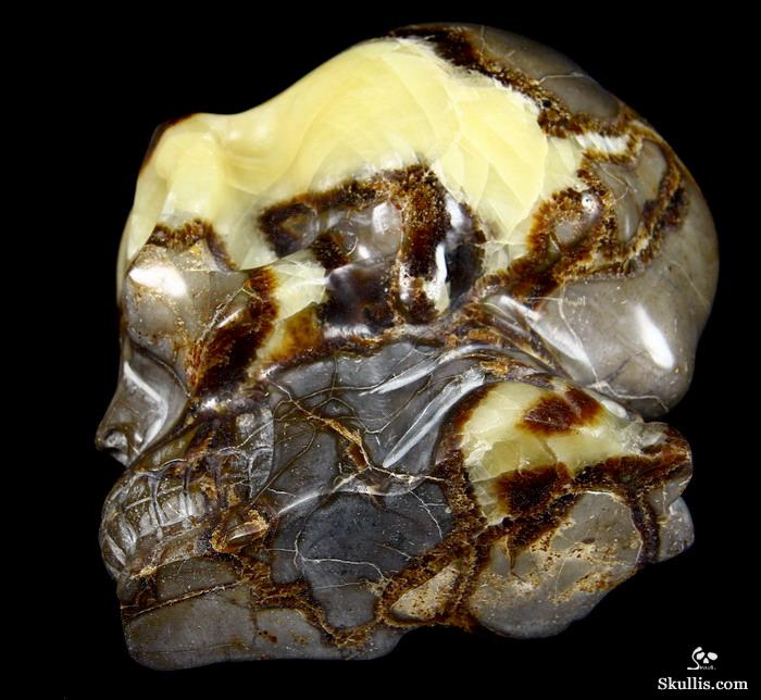 Huge 5.3" Dragon Septarian Stone Carved Crystal Alien Skull Huge 5.3" Dragon Septarian Stone Carved Crystal Alien Skull