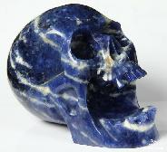 HUGE 5.2" Sodalite Carved Crystal Screaming Skull