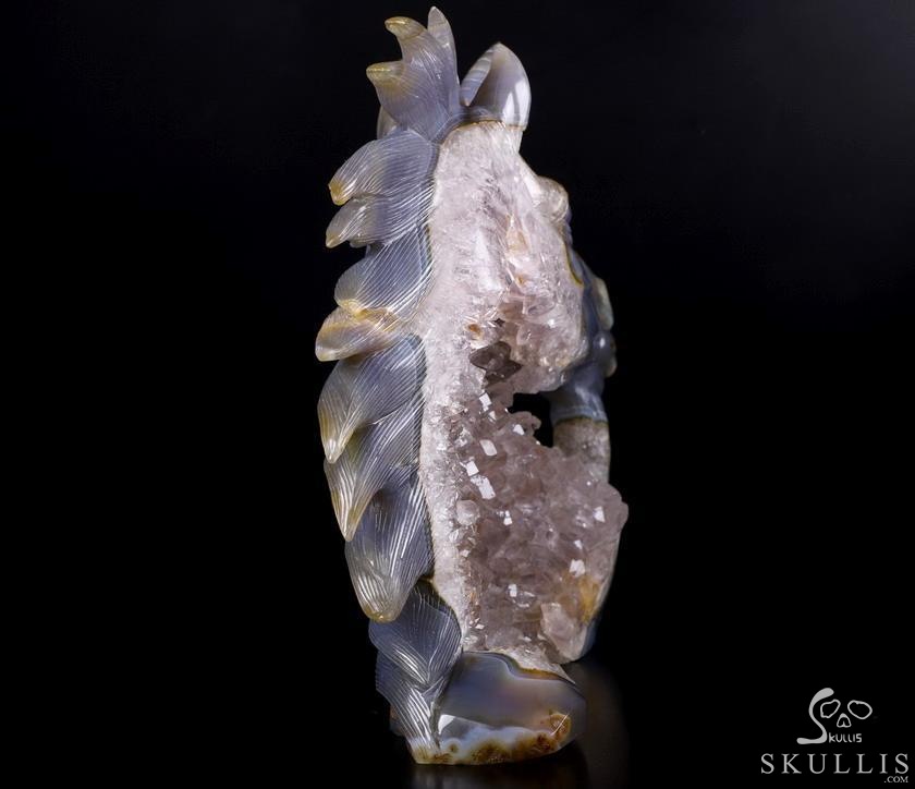 Huge 7.5" Agate Amethyst Geode Carved Crystal Unicorn, Crystal Healing Huge 7.5" Agate Amethyst Geode Carved Crystal Unicorn, Crystal Healing