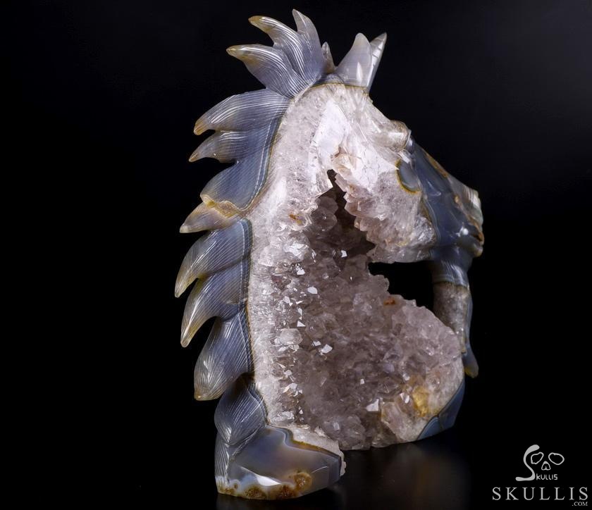 Huge 7.5" Agate Amethyst Geode Carved Crystal Unicorn, Crystal Healing Huge 7.5" Agate Amethyst Geode Carved Crystal Unicorn, Crystal Healing
