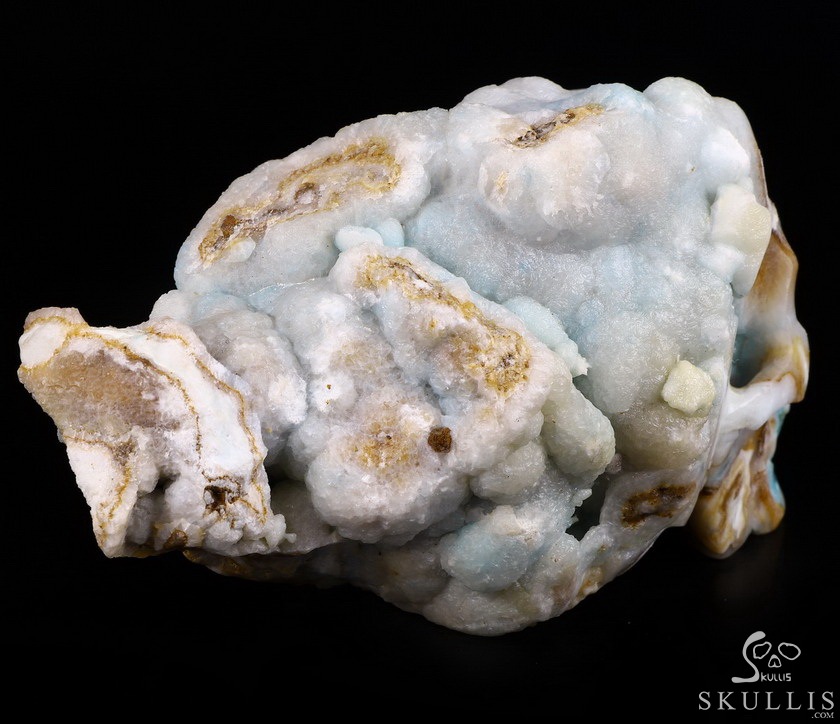 Huge 6.8" Blue Aragonite Geode Carved Crystal Skull Wand/point, Crystal Healing Huge 6.8" Blue Aragonite Geode Carved Crystal Skull Wand/point, Crystal Healing