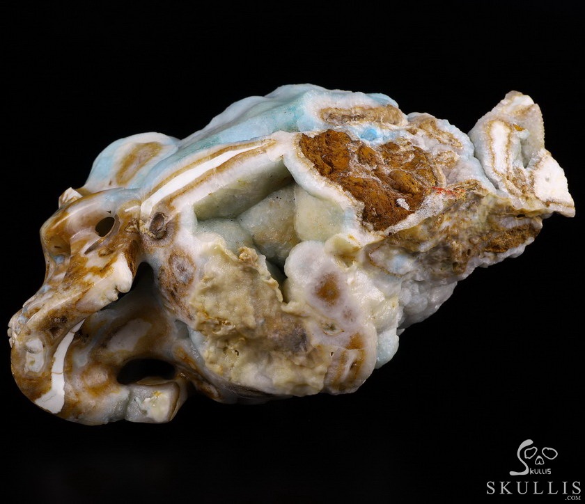 Huge 6.8" Blue Aragonite Geode Carved Crystal Skull Wand/point, Crystal Healing Huge 6.8" Blue Aragonite Geode Carved Crystal Skull Wand/point, Crystal Healing