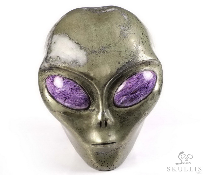 Huge 4.3" Pyrite Star Being Female Alien Crystal Skull Companion With Russia Eyes, Gemstone Fine Art Sculpture,, Reiki Healing Stone Statue Huge 4.3" Pyrite Star Being Female Alien Crystal Skull Companion With Russia Eyes, Gemstone Fine Art Sculpture,, Reiki Healing Stone Statue