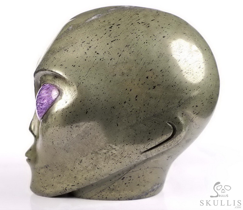 Huge 4.3" Pyrite Star Being Female Alien Crystal Skull Companion With Russia Eyes, Gemstone Fine Art Sculpture,, Reiki Healing Stone Statue Huge 4.3" Pyrite Star Being Female Alien Crystal Skull Companion With Russia Eyes, Gemstone Fine Art Sculpture,, Reiki Healing Stone Statue