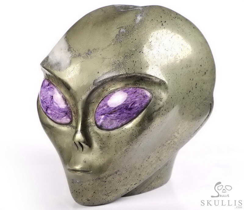 Huge 4.3" Pyrite Star Being Female Alien Crystal Skull Companion With Russia Eyes, Gemstone Fine Art Sculpture,, Reiki Healing Stone Statue Huge 4.3" Pyrite Star Being Female Alien Crystal Skull Companion With Russia Eyes, Gemstone Fine Art Sculpture,, Reiki Healing Stone Statue