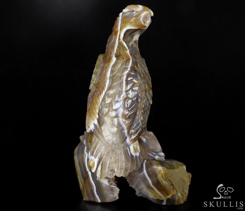 9.3" Agate Geode Carved Crystal Eagle, Labradorite Eyes, Crystal Healing 9.3" Agate Geode Carved Crystal Eagle, Labradorite Eyes, Crystal Healing