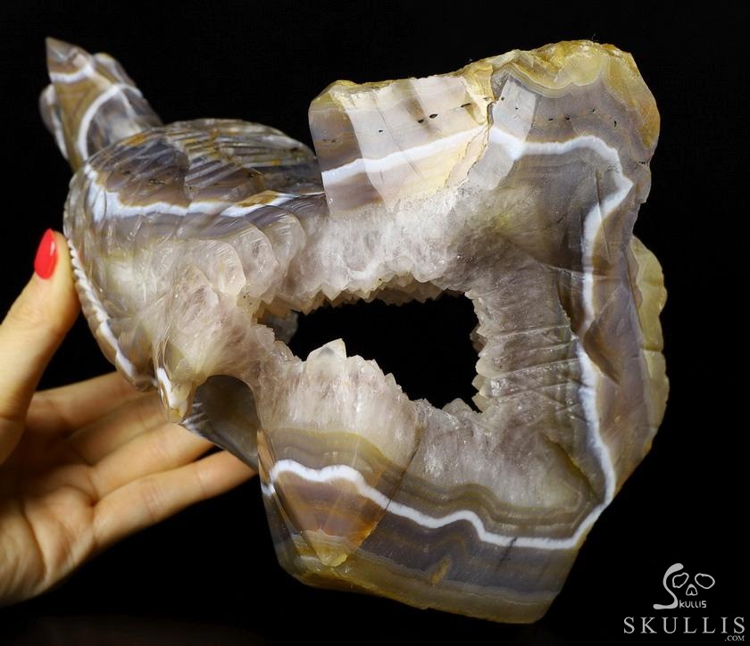 9.3" Agate Geode Carved Crystal Eagle, Labradorite Eyes, Crystal Healing 9.3" Agate Geode Carved Crystal Eagle, Labradorite Eyes, Crystal Healing