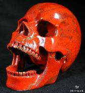 Large 4.1" Red Jasper Carved Crystal Screaming Skull