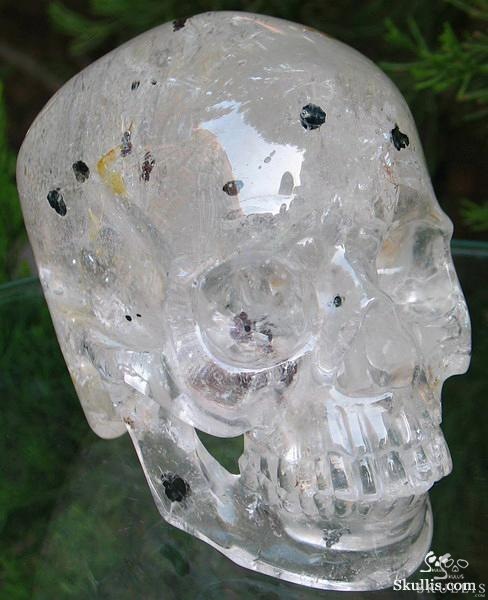Huge 5.2" Phantom Quartz Rock Crystal Carved Crystal Skull, Super Realistic Huge 5.2" Phantom Quartz Rock Crystal Carved Crystal Skull, Super Realistic