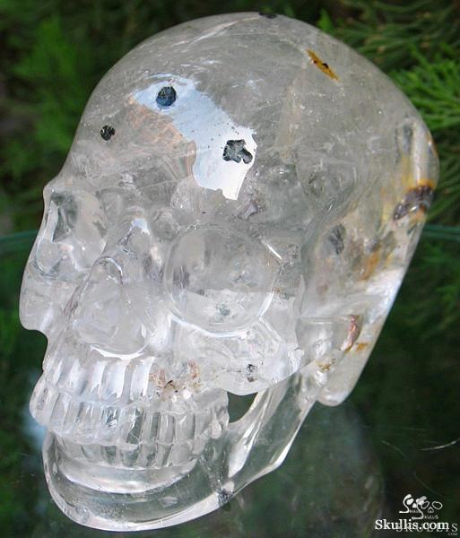 Huge 5.2" Phantom Quartz Rock Crystal Carved Crystal Skull, Super Realistic Huge 5.2" Phantom Quartz Rock Crystal Carved Crystal Skull, Super Realistic