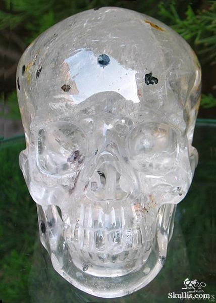 Huge 5.2" Phantom Quartz Rock Crystal Carved Crystal Skull, Super Realistic Huge 5.2" Phantom Quartz Rock Crystal Carved Crystal Skull, Super Realistic