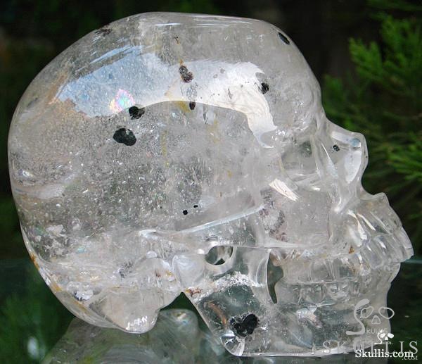 Huge 5.2" Phantom Quartz Rock Crystal Carved Crystal Skull, Super Realistic Huge 5.2" Phantom Quartz Rock Crystal Carved Crystal Skull, Super Realistic