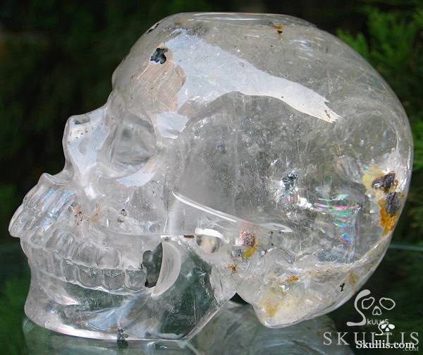 Huge 5.2" Phantom Quartz Rock Crystal Carved Crystal Skull, Super Realistic Huge 5.2" Phantom Quartz Rock Crystal Carved Crystal Skull, Super Realistic