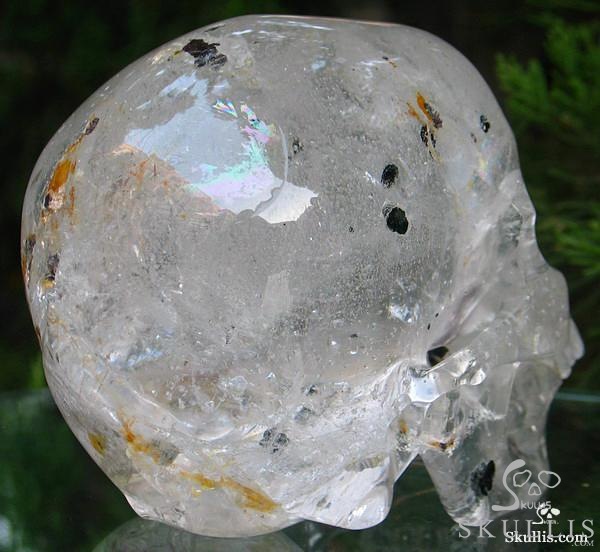 Huge 5.2" Phantom Quartz Rock Crystal Carved Crystal Skull, Super Realistic Huge 5.2" Phantom Quartz Rock Crystal Carved Crystal Skull, Super Realistic