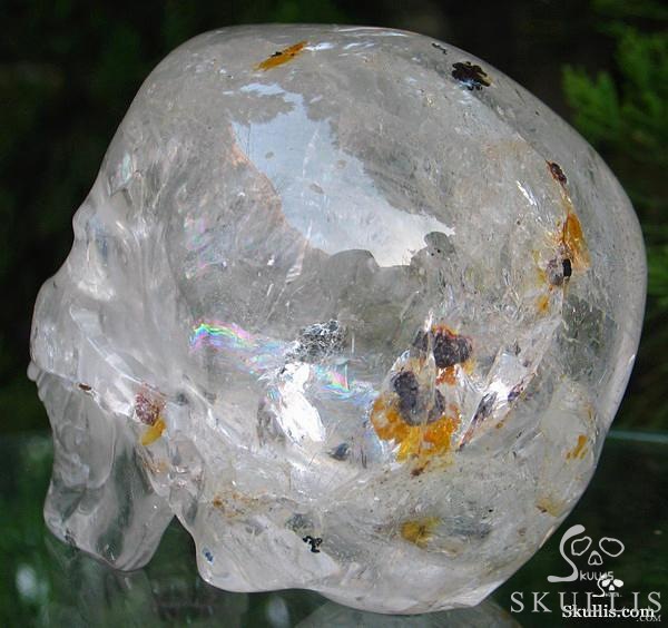 Huge 5.2" Phantom Quartz Rock Crystal Carved Crystal Skull, Super Realistic Huge 5.2" Phantom Quartz Rock Crystal Carved Crystal Skull, Super Realistic