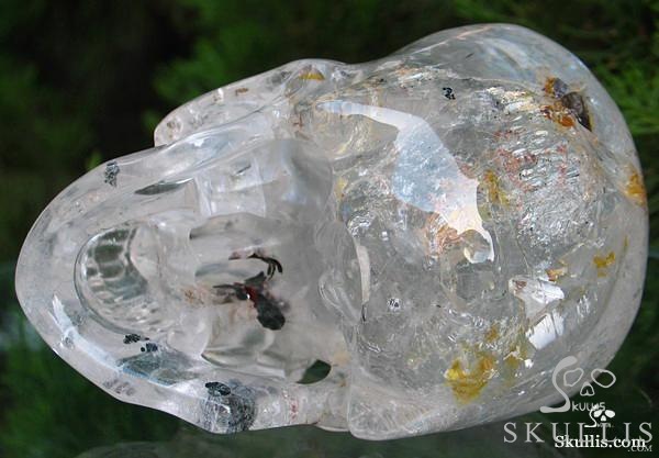 Huge 5.2" Phantom Quartz Rock Crystal Carved Crystal Skull, Super Realistic Huge 5.2" Phantom Quartz Rock Crystal Carved Crystal Skull, Super Realistic