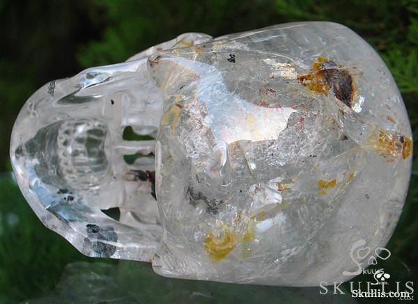 Huge 5.2" Phantom Quartz Rock Crystal Carved Crystal Skull, Super Realistic Huge 5.2" Phantom Quartz Rock Crystal Carved Crystal Skull, Super Realistic