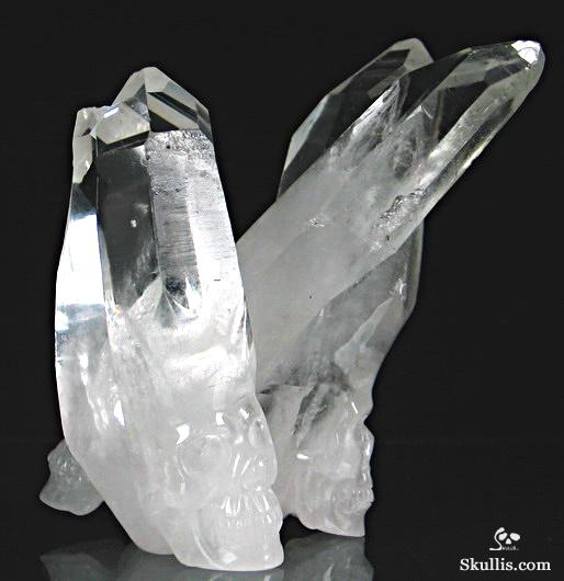 UNIQUE HUGE 4.1" Quartz Rock Crystal Carved Crystal Skulls UNIQUE HUGE 4.1" Quartz Rock Crystal Carved Crystal Skulls