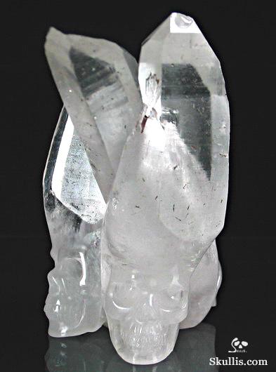 UNIQUE HUGE 4.1" Quartz Rock Crystal Carved Crystal Skulls UNIQUE HUGE 4.1" Quartz Rock Crystal Carved Crystal Skulls
