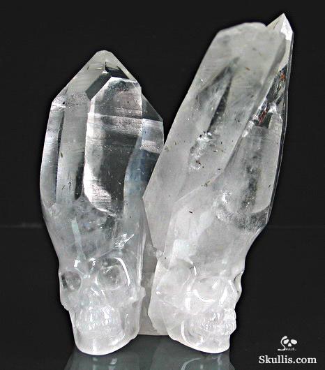 UNIQUE HUGE 4.1" Quartz Rock Crystal Carved Crystal Skulls UNIQUE HUGE 4.1" Quartz Rock Crystal Carved Crystal Skulls