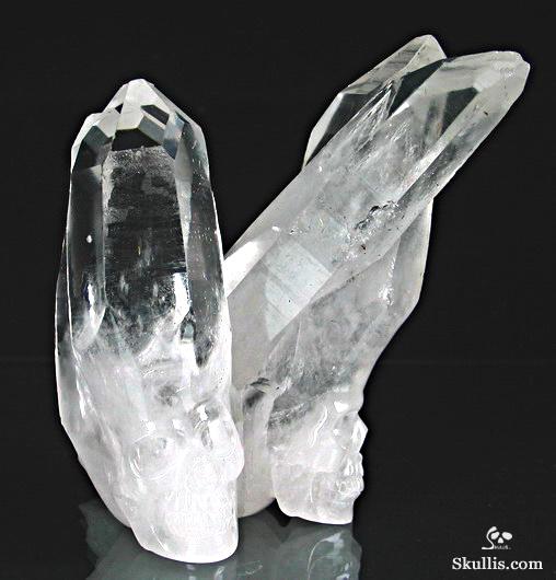 UNIQUE HUGE 4.1" Quartz Rock Crystal Carved Crystal Skulls UNIQUE HUGE 4.1" Quartz Rock Crystal Carved Crystal Skulls