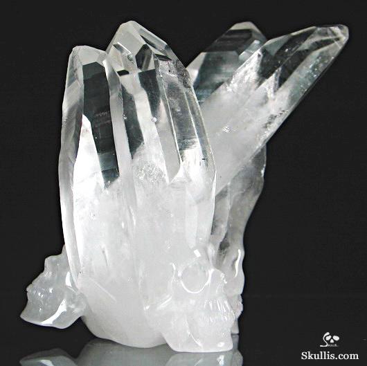 UNIQUE HUGE 4.1" Quartz Rock Crystal Carved Crystal Skulls UNIQUE HUGE 4.1" Quartz Rock Crystal Carved Crystal Skulls