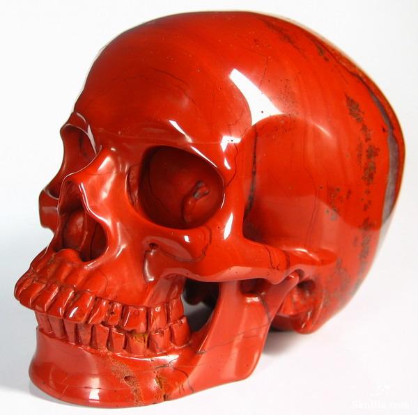 Huge 4.9" Red Jasper Carved Crystal Skull, Super Realistic Huge 4.9" Red Jasper Carved Crystal Skull, Super Realistic