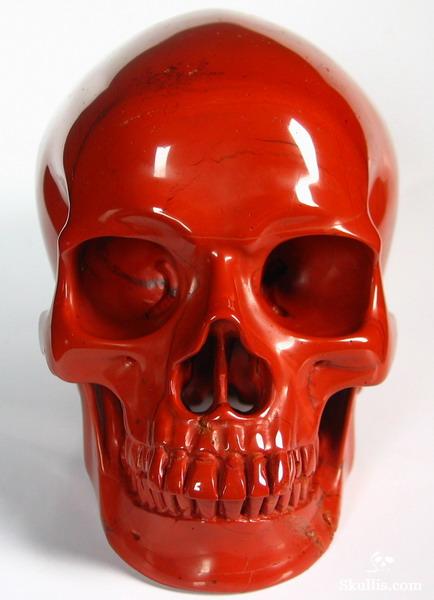Huge 4.9" Red Jasper Carved Crystal Skull, Super Realistic Huge 4.9" Red Jasper Carved Crystal Skull, Super Realistic