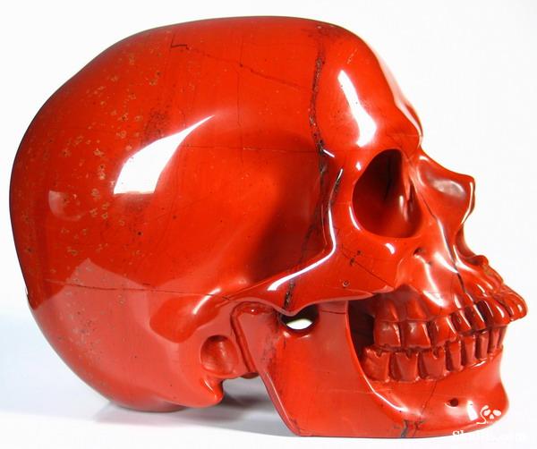Huge 4.9" Red Jasper Carved Crystal Skull, Super Realistic Huge 4.9" Red Jasper Carved Crystal Skull, Super Realistic