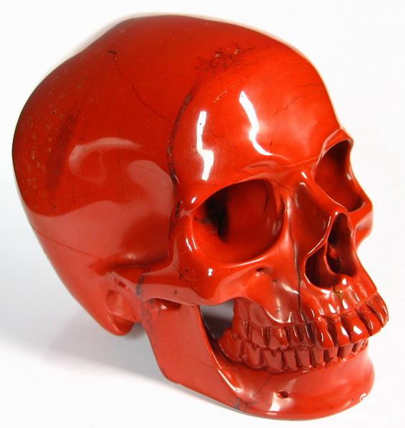 Huge 4.9" Red Jasper Carved Crystal Skull, Super Realistic Huge 4.9" Red Jasper Carved Crystal Skull, Super Realistic