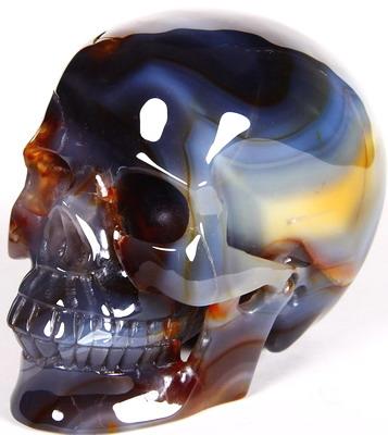 Large 4.4" Agate Carved Crystal Skull, Healing Large 4.4" Agate Carved Crystal Skull, Healing
