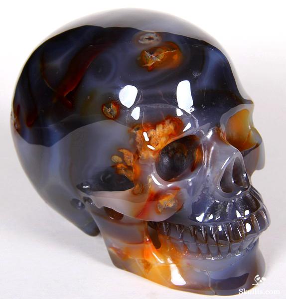 Large 4.4" Agate Carved Crystal Skull, Healing Large 4.4" Agate Carved Crystal Skull, Healing