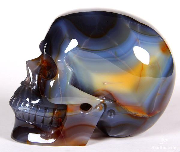 Large 4.4" Agate Carved Crystal Skull, Healing Large 4.4" Agate Carved Crystal Skull, Healing